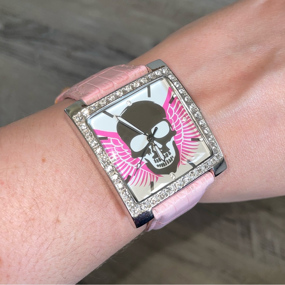 Ram Highway Honey Pink Skull & Wings Watch
